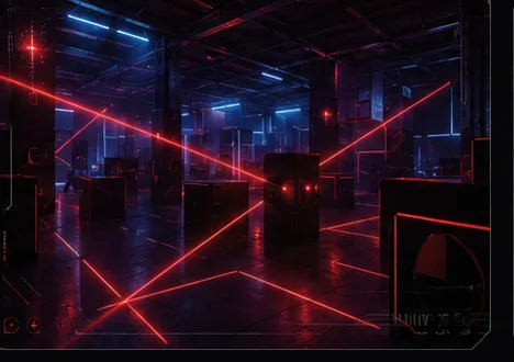 Example laser tag play area